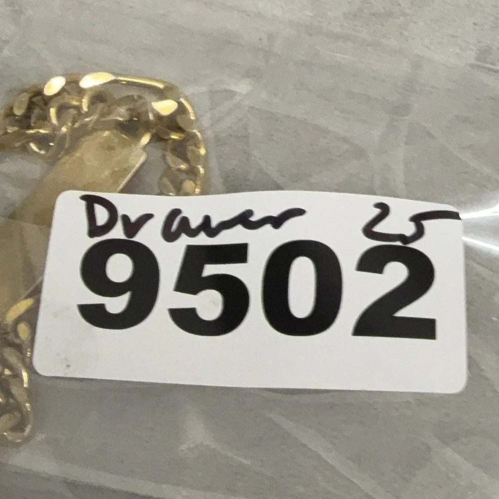 Speidel ID Chain Bracelet Gold Tone Melanie Nameplate Engraved Girls 6.5 Inch